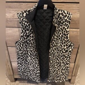 Leopard Print Quilted Vest